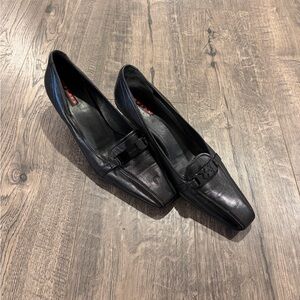 PRADA Sport Vintage Heels Buckle Linea Rossa Rubber Sole Women’s 38 1/2 (8US)